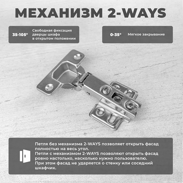 Петля МР накладная без довода, slide on